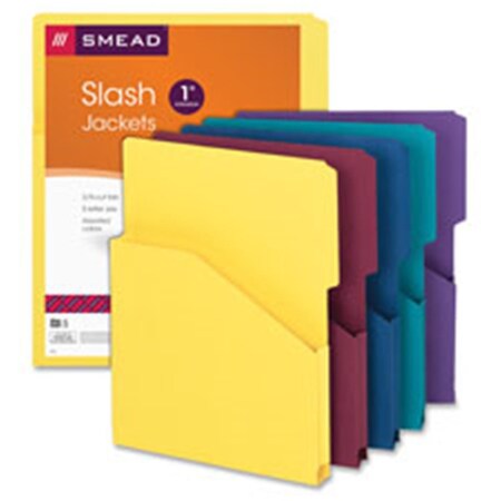 Smead Slash Jackets, 1 in. Expansn, Letter, 9.38 in. x 11.5 in., 5-PK, AST SM464230